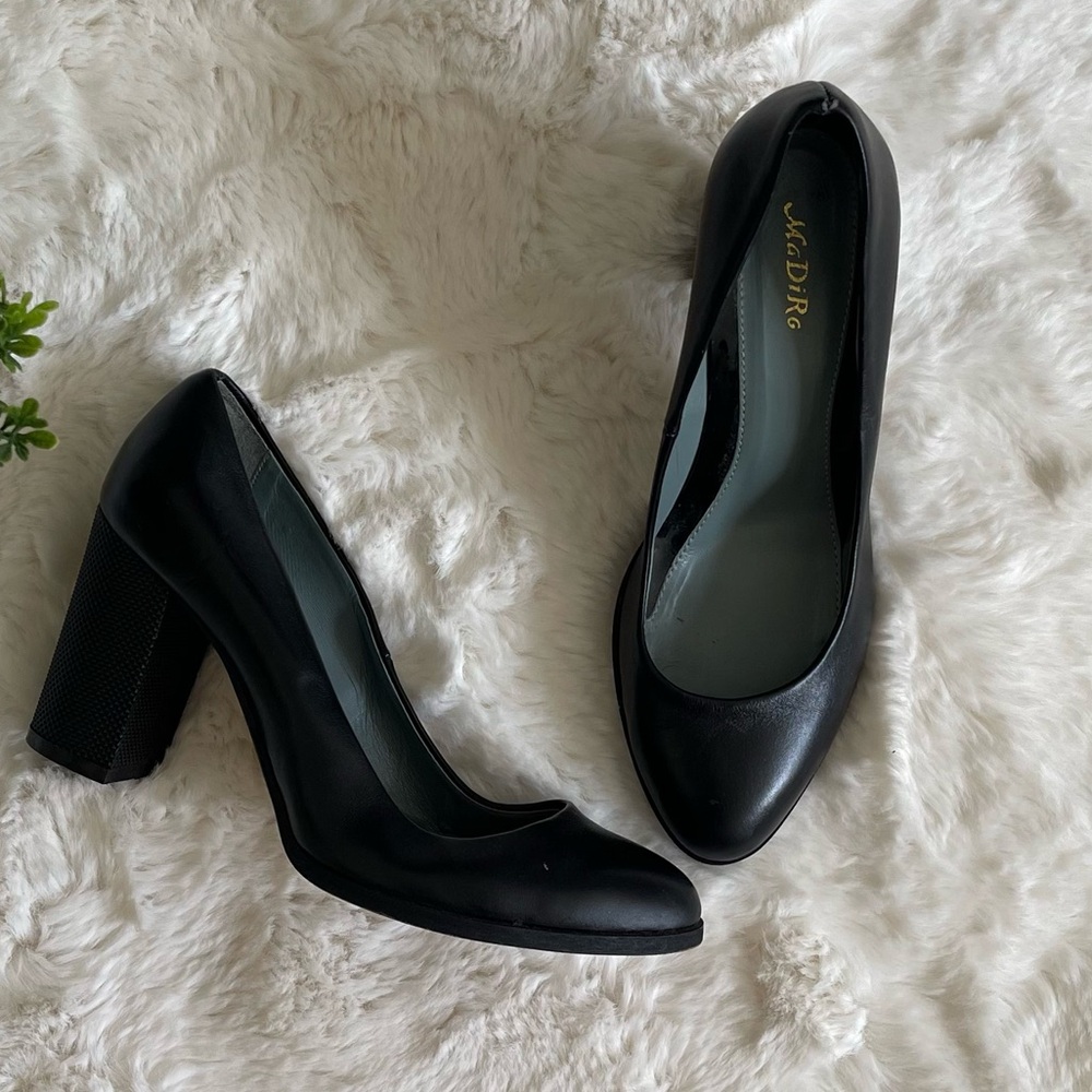 Elegant Black Leather Heels
